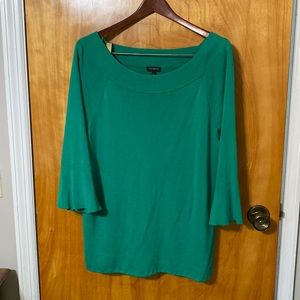 Boat neck Talbots top with bell sleeve